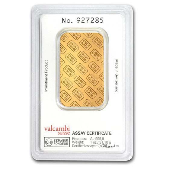 1 oz Credit Suisse Gold Bar .9999 Fine In Assay Card | eBay